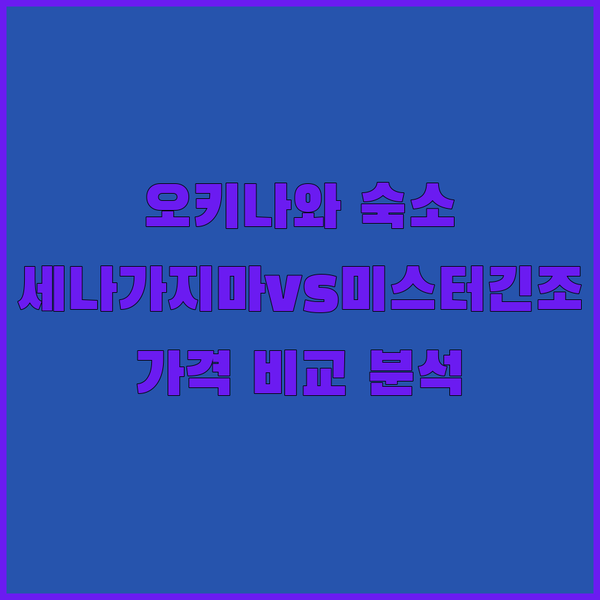 오키나와 숙소 고민 끝! 세나가지마 