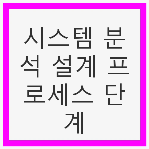 시스템 분석 설계 프로세스 단계