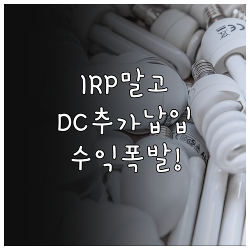 IRP 대신 DC형 퇴직연금 추가 납..