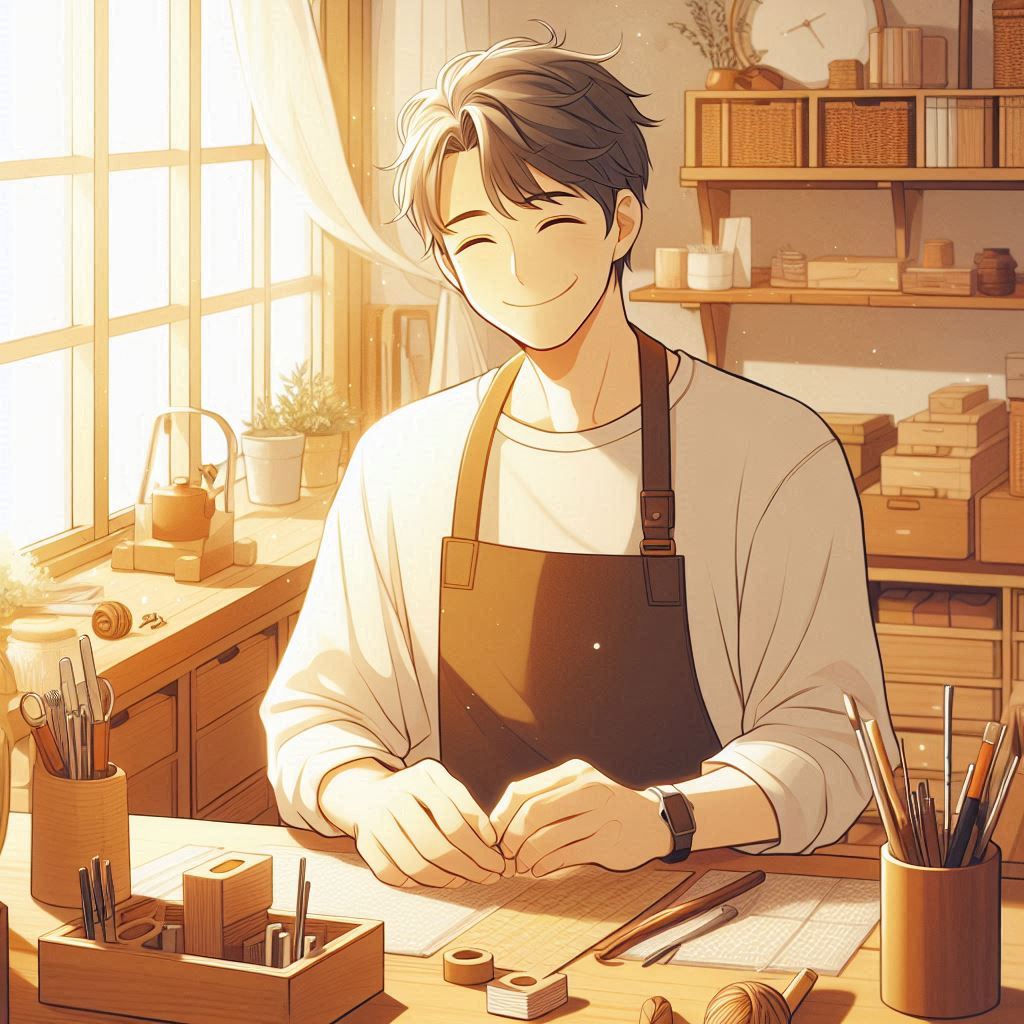 아침에 행복한 미소로 시작하는 하루