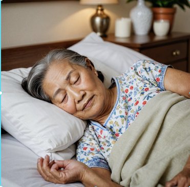 숙면을 취하는 할머니의 모습