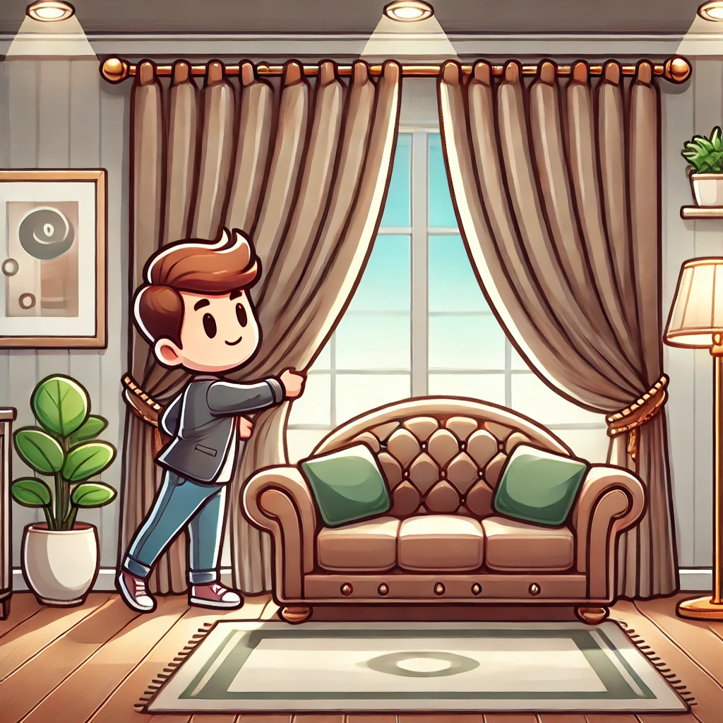 소파와 커튼으로 분위기 바꾸기