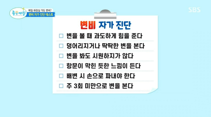 변비 증상 자가 진단 테스트