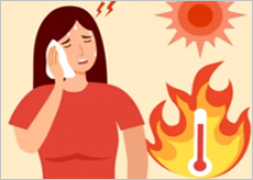 무더위로 힘들어 하는 사람들 이미지