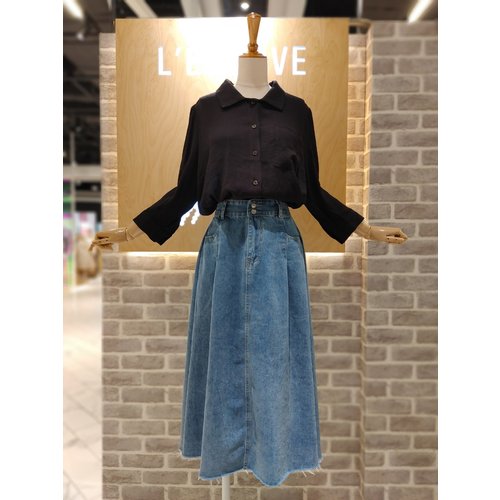 레코브 뒷밴딩롱데님스커트 LF31A9DS505X