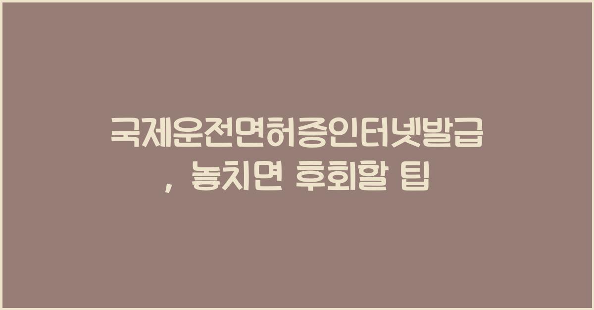 국제운전면허증인터넷발급