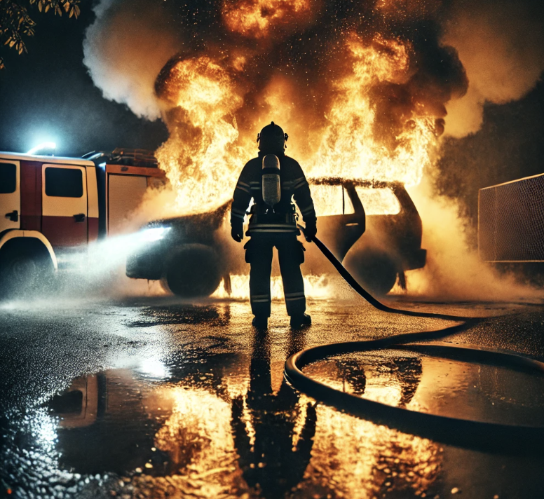 화재 예방 하는 사진