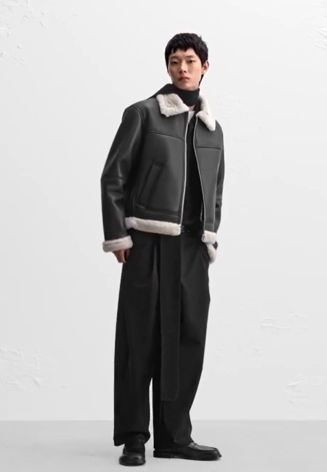 자라 무스탕 모델 착용