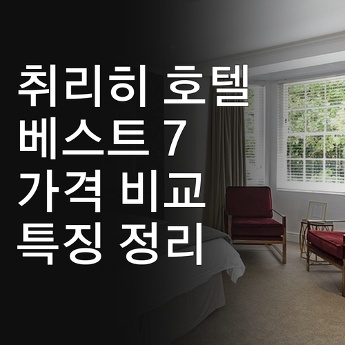 취리히 호텔 추천 베스트 7 특징 가