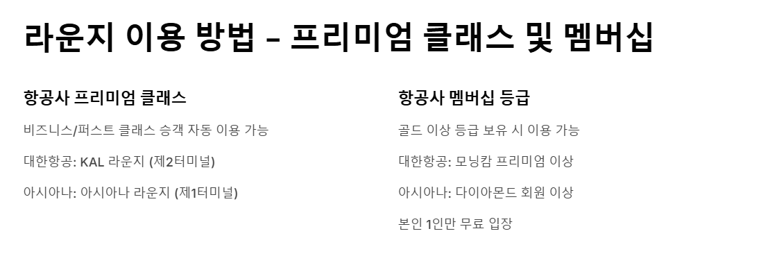 공항 라운지 이용 방법 비행 전 여유롭게 한 잔과 조식