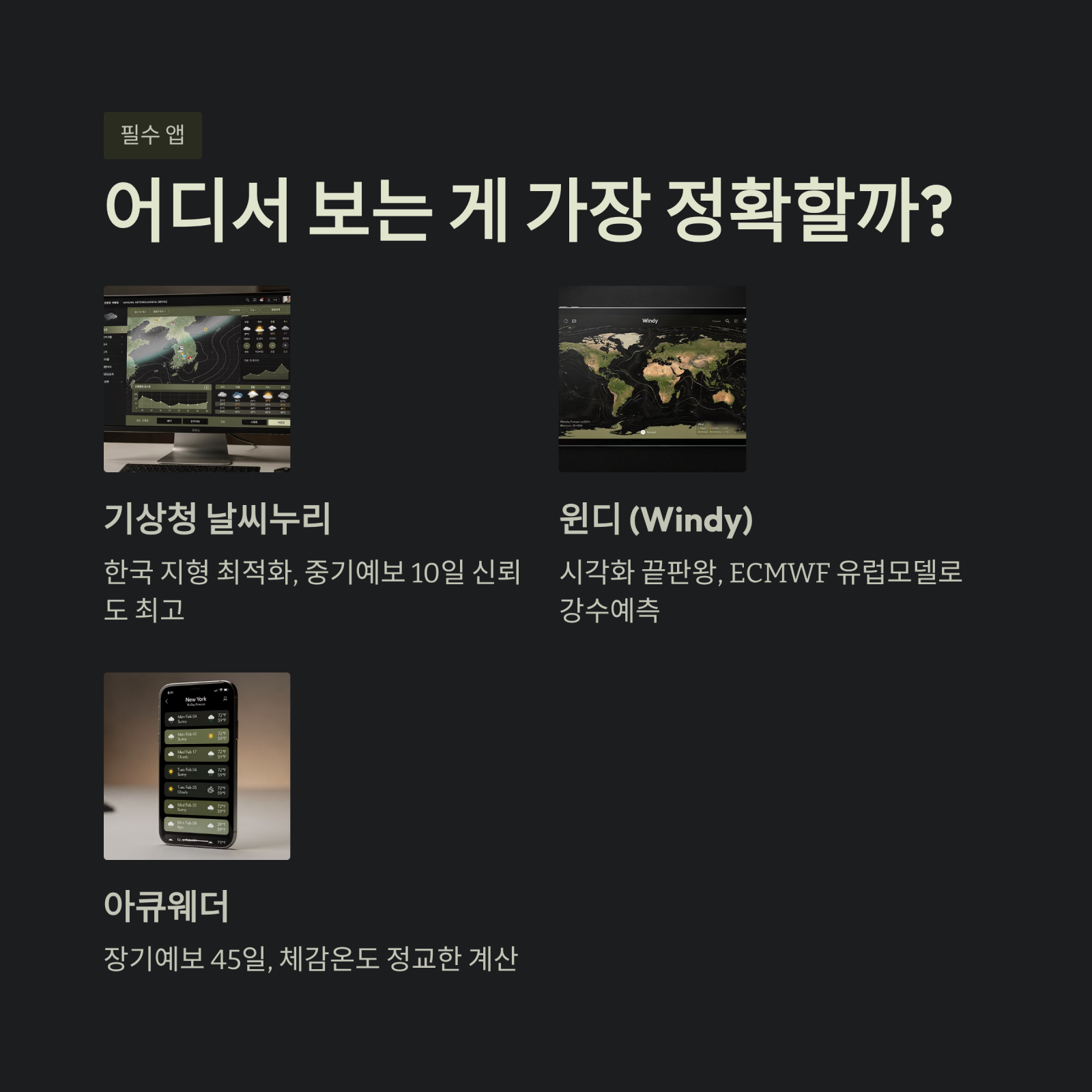 어디서 보는 게 가장 정확할까?