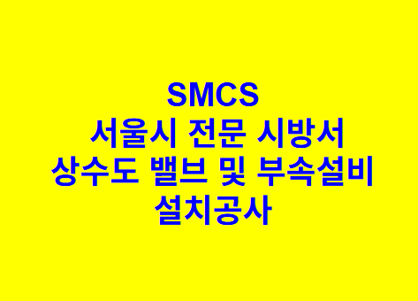 상수도 밸브 및 부속설비 설치공사 SMCS 서울