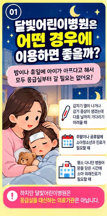 2026 달빛어린이병원 찾기&amp;#44; 야간&middot;주말 아이가 아플 때 이용방법
