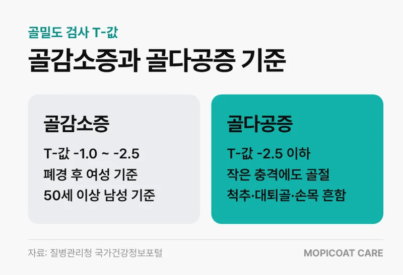 골밀도 T-값 판정 기준