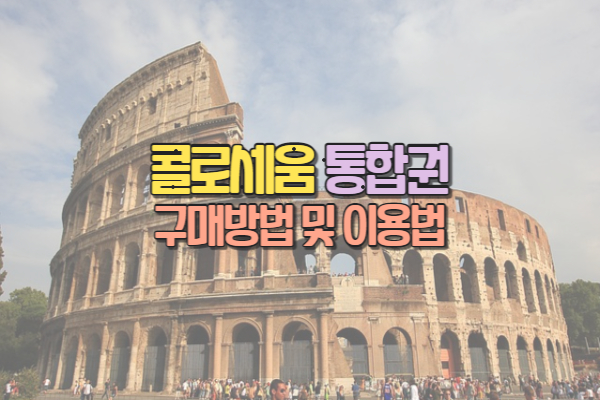 콜로세움 통합권 구매방법 및 이용방법