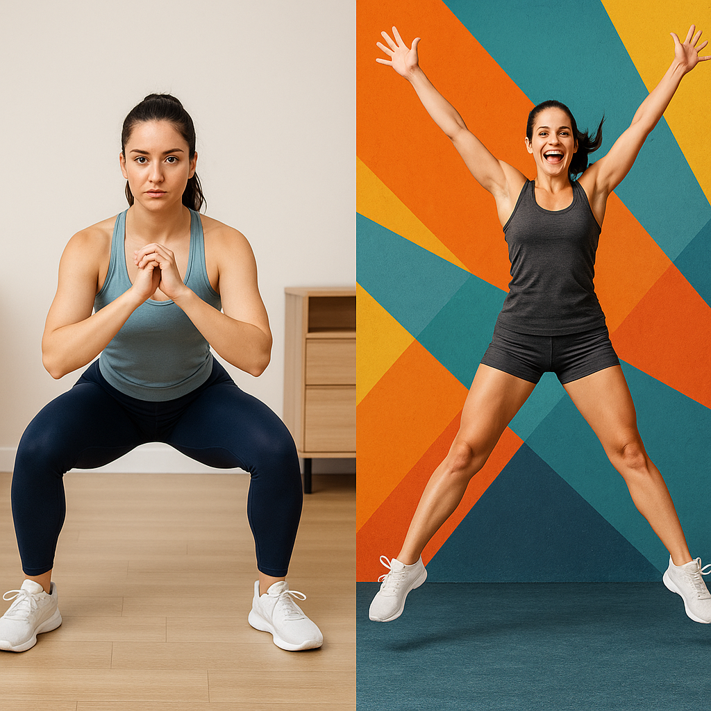 풀스 스쿼트 + 스타 점프