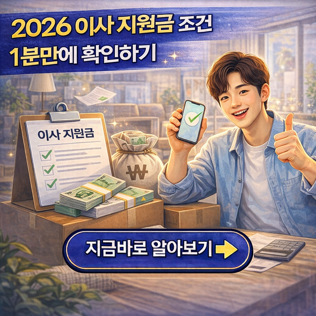 2026 봄 이사철 필수 체크! 이사 지원금 자격 조건 및 서류 1분 확인하기