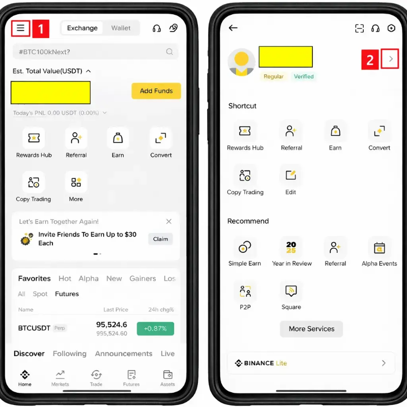 바이낸스 메인화면