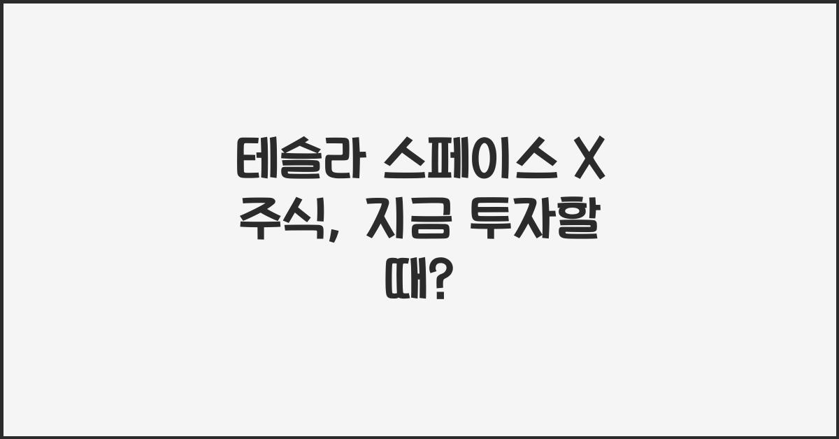 테슬라 스페이스 x 주식