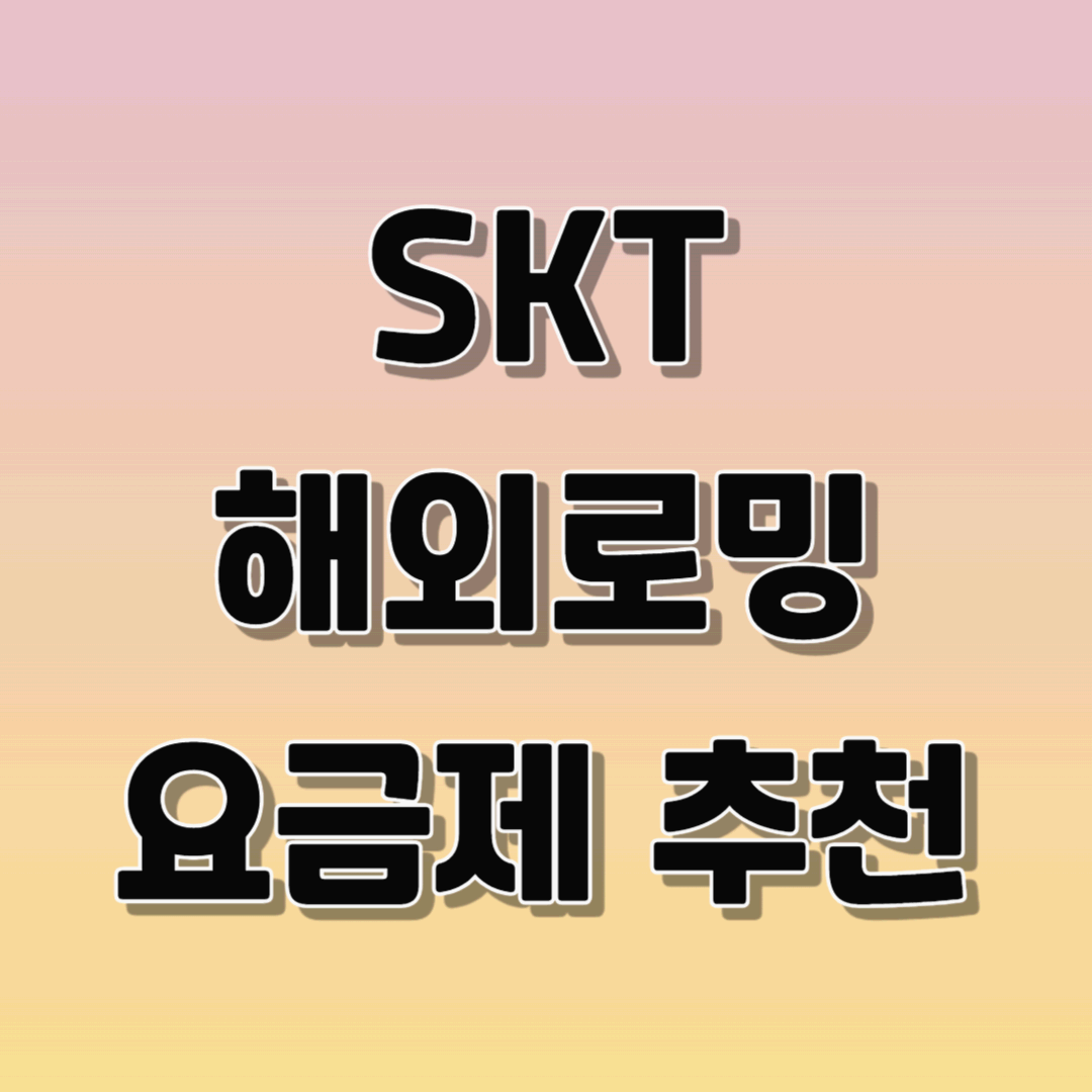 skt 로밍 요금제 추천