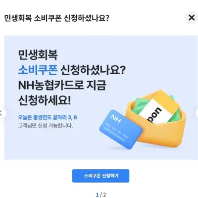 농협카드 민생회복 소비쿠폰