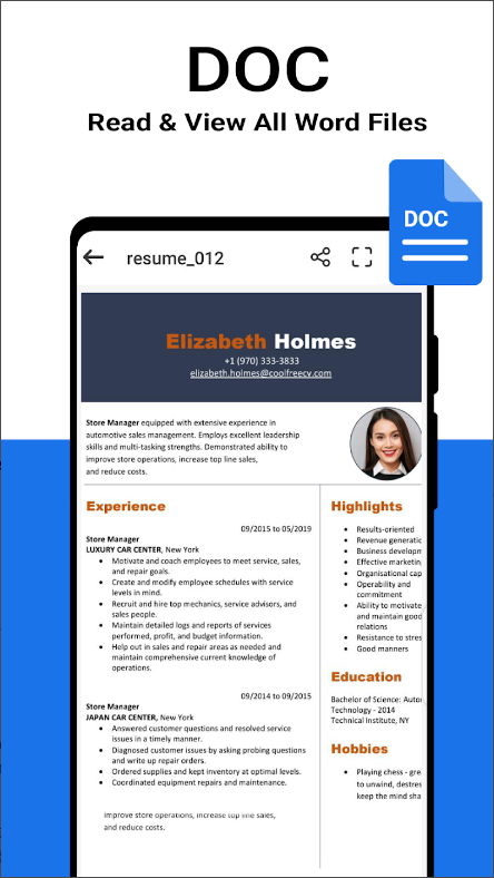 Word, Excel, PPT 및 PDF를 모두, All Documents Reader & Viewer