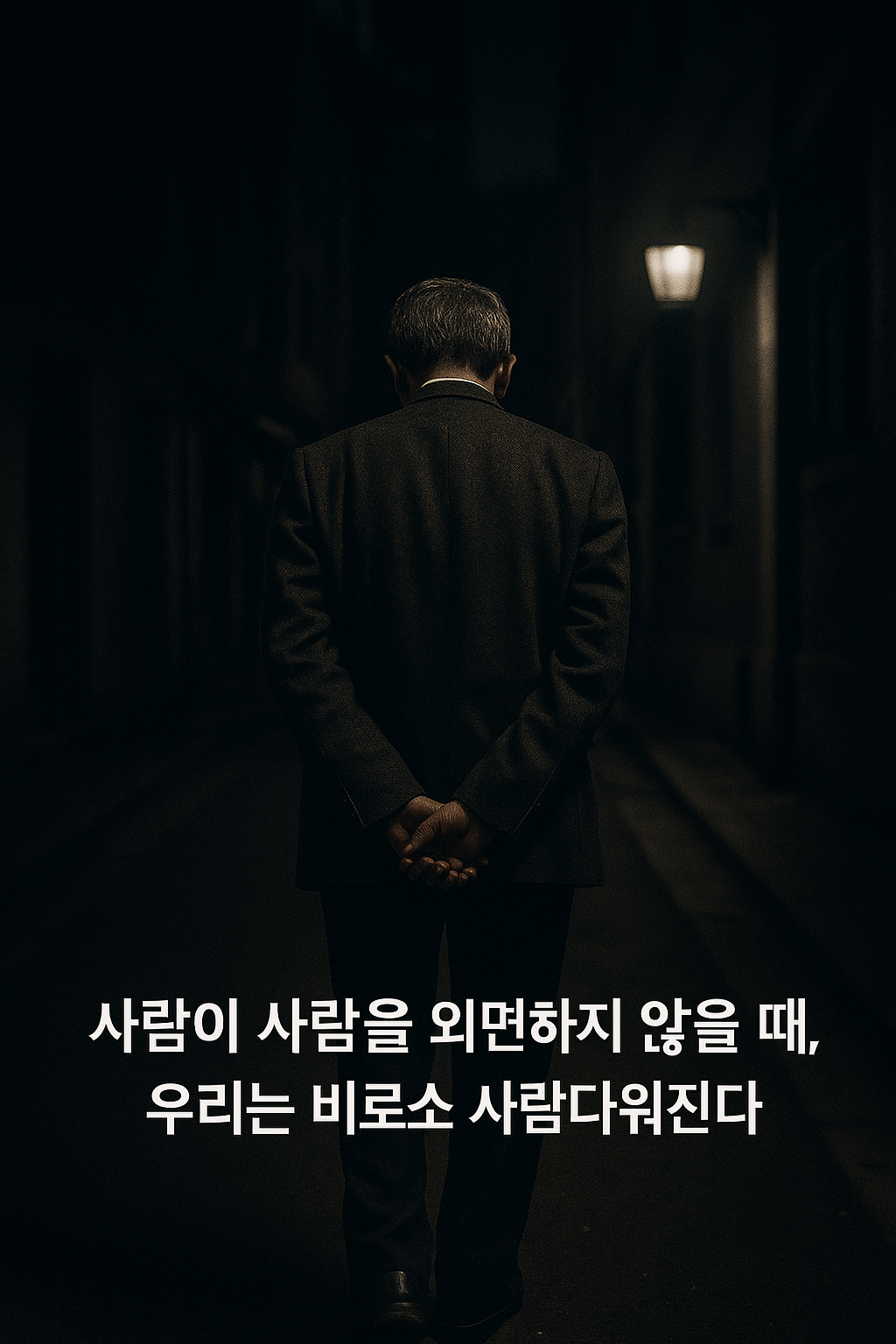 사람이 사람을 외면하지 않을 대 비로소 사람이 된다