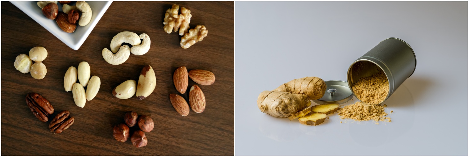 견과류와 생강사진