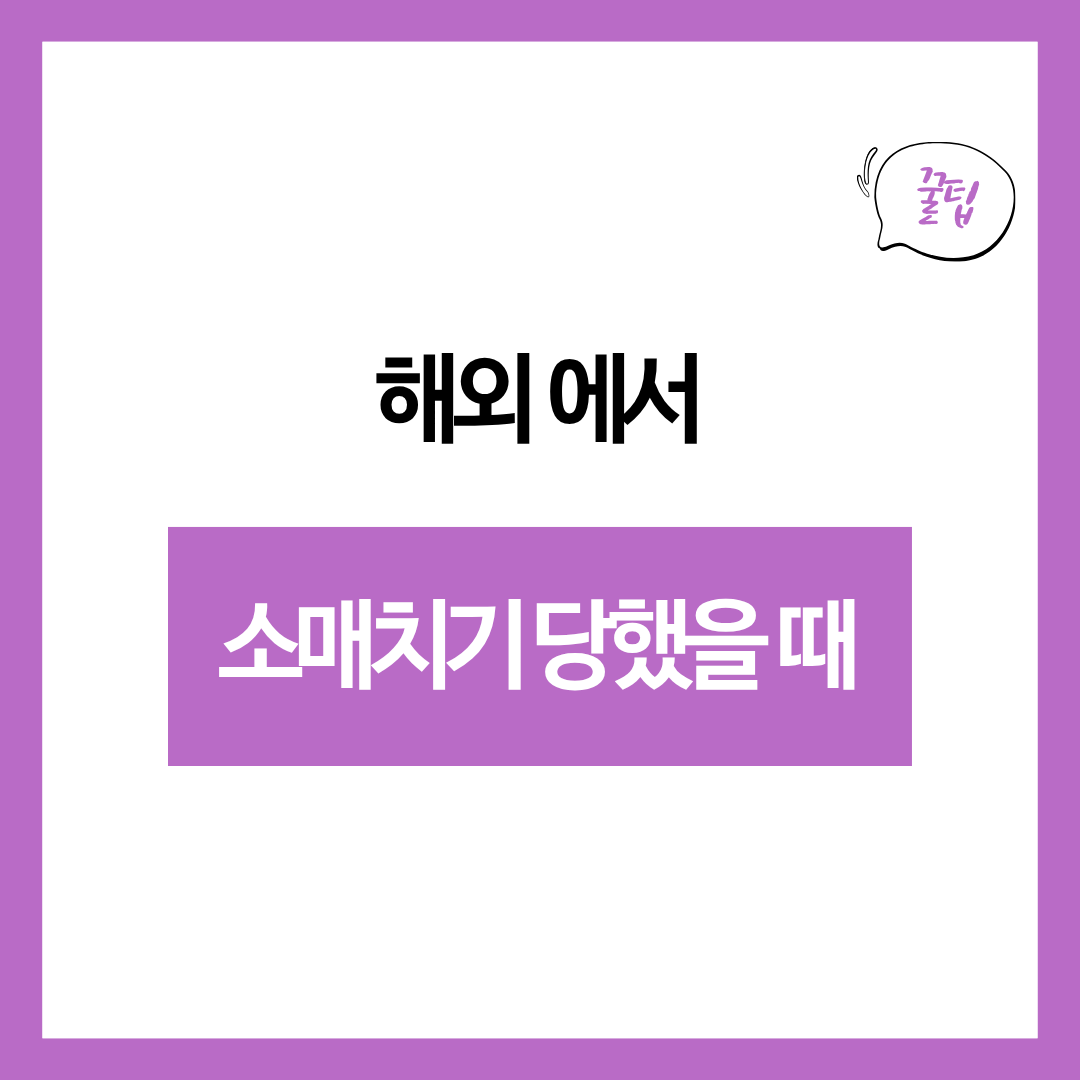 해외에서 소매치기 당했을 때 절대 하면 안 되는 행동 7가지｜2차 피해 막는 법
