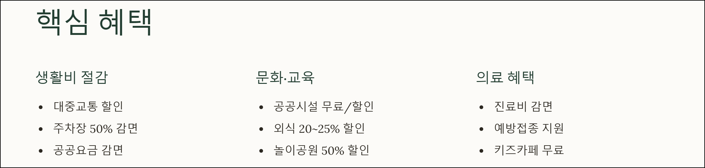 다둥이행복카드 핵심 혜택