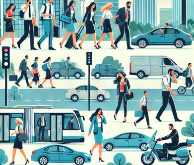 출퇴근 하는 직장인 관련 사진