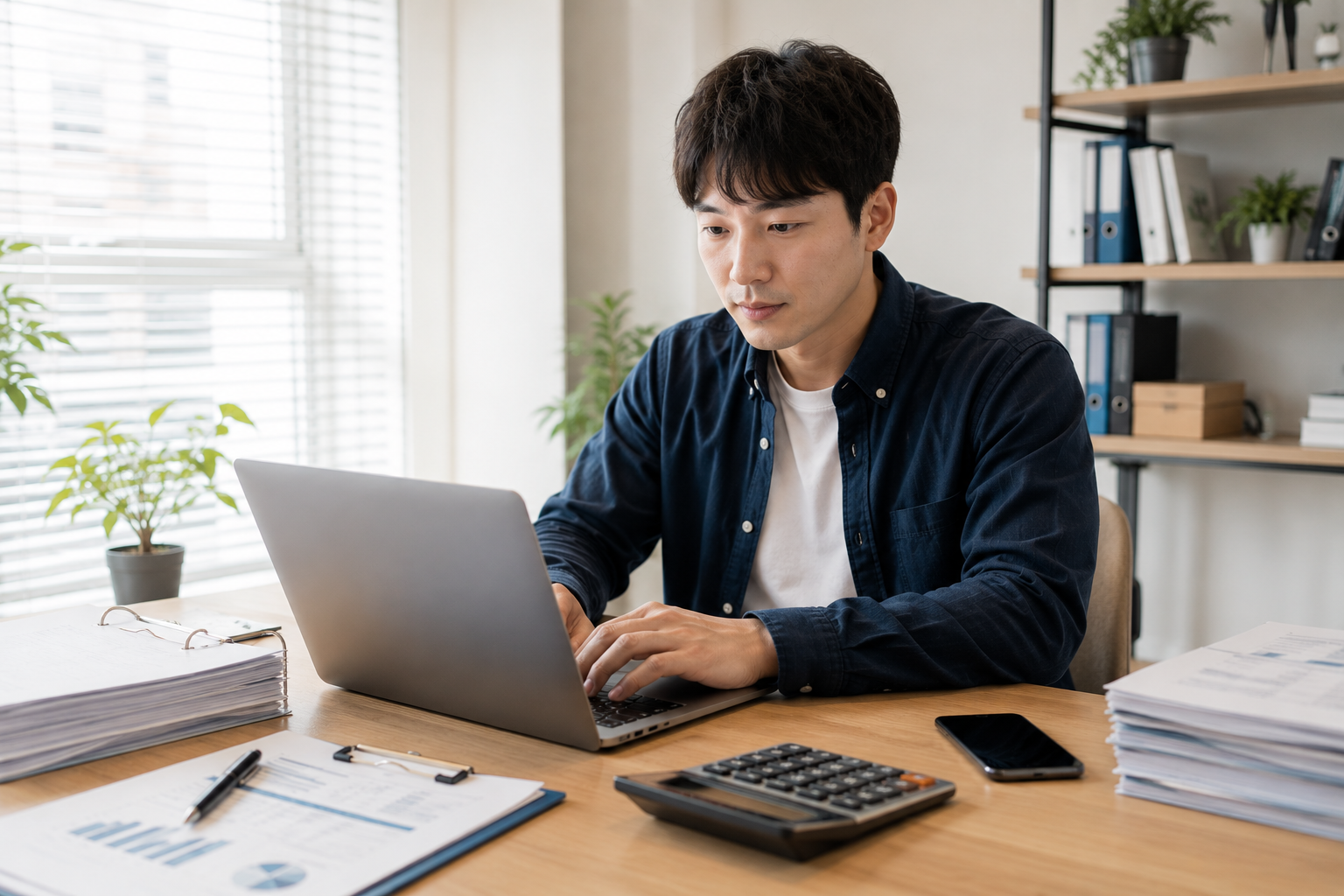 소상공인 정책자금 직접대출을 온라인으로 신청하는 한국인 사업자