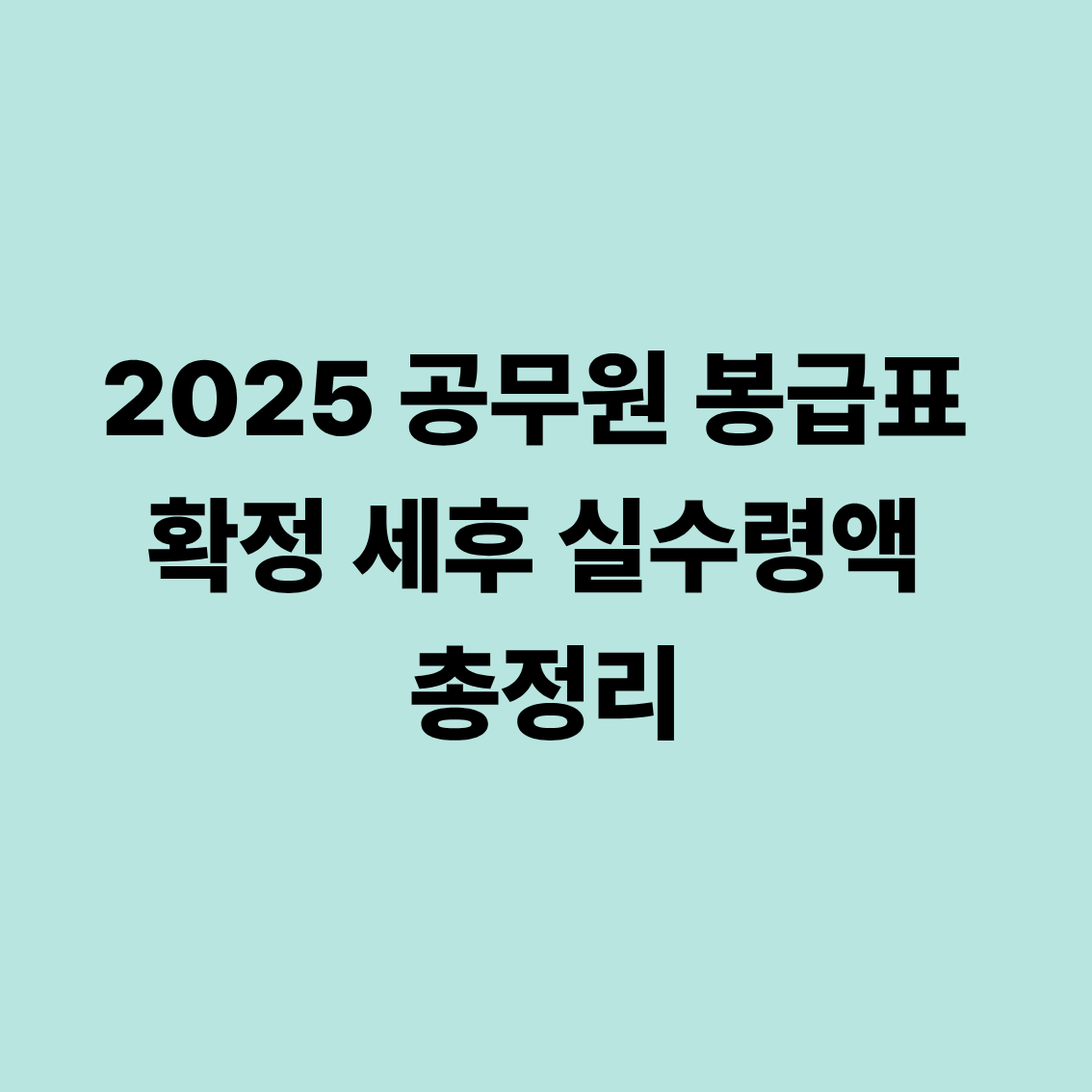 2025 공무원 봉급표 확정 세후 실수령액 총정리