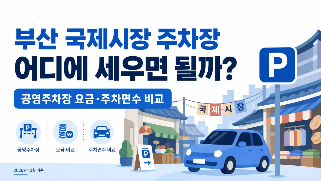 부산 국제시장 주차장 공영주차장 비교 안내