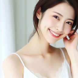beautiful woman with a healthy mind smiling brightly