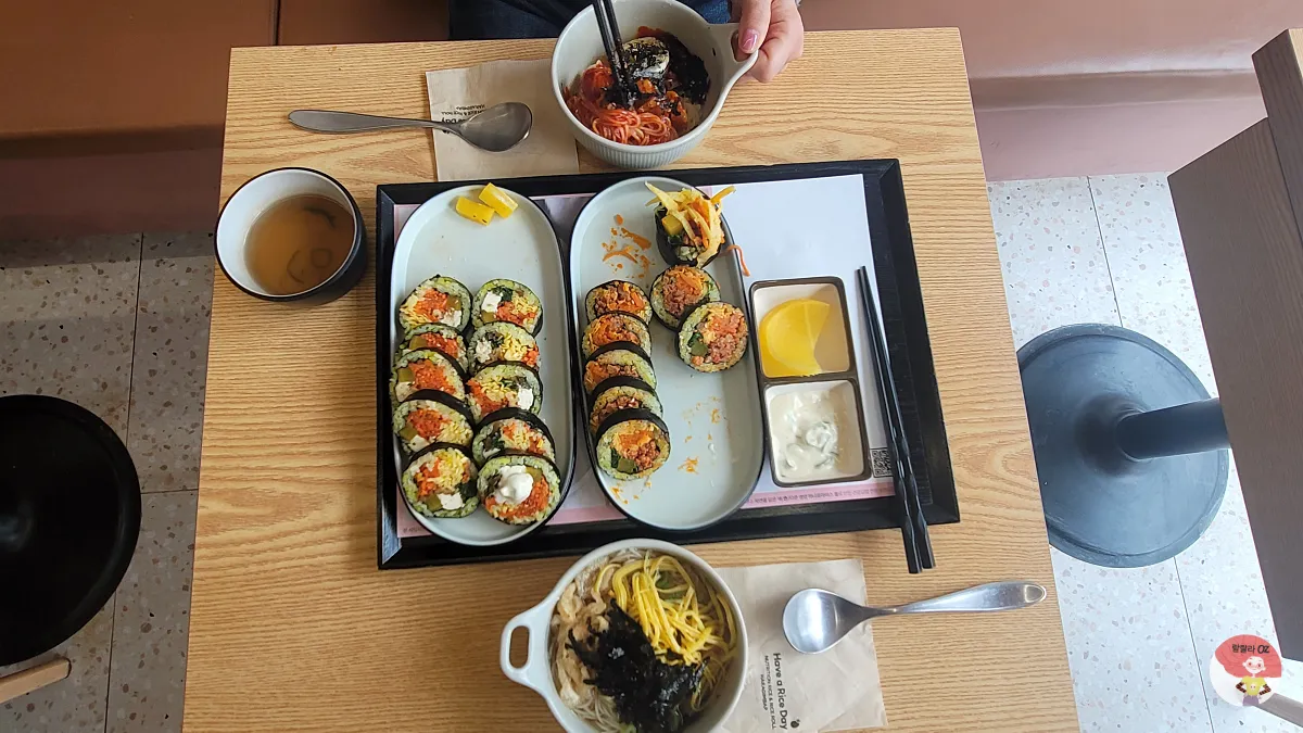 경기-남양주-별내점-하라김밥-세트메뉴-매콤제육과-키토김밥-그리고-미니국수