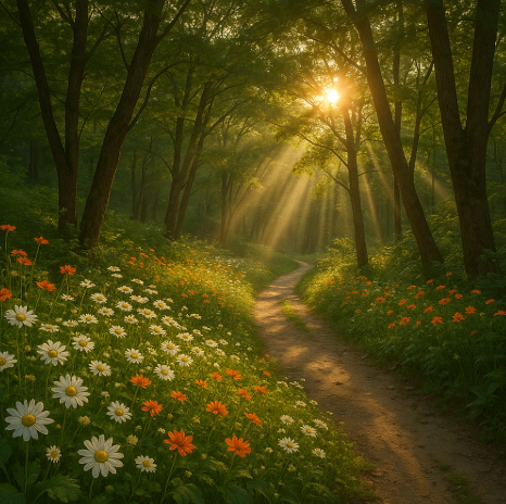 강원도 둘레길 야생화 피어있는 둘레길 모습