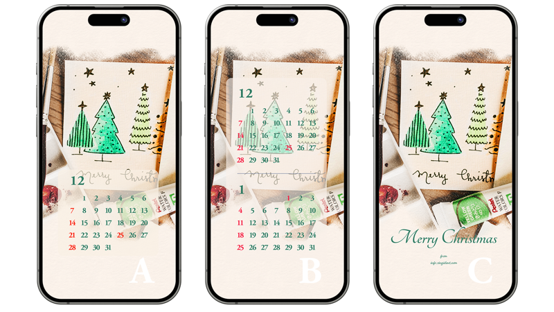04 크리스마스 카드 ABC - 2025년12월 아이폰배경화면