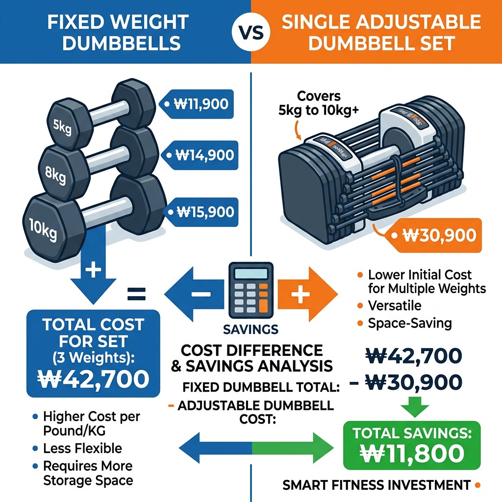덤벨 고르는법 총비용 비교 고정형 무게조절형