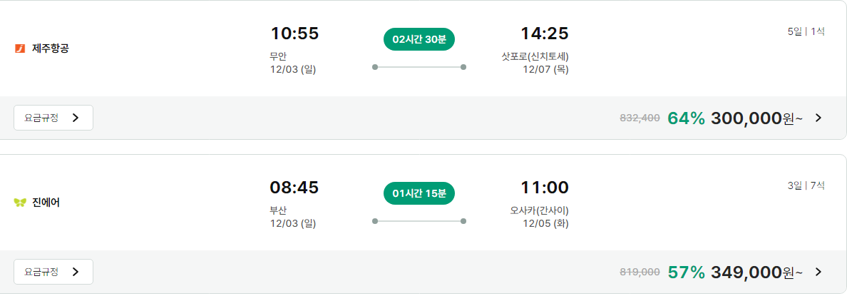 공동구매 항공권 가격 탐색