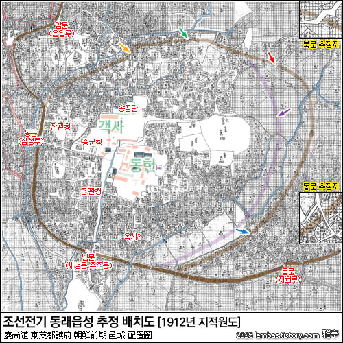 조선전기 임진왜란 당시 동래읍성 추정 지도
