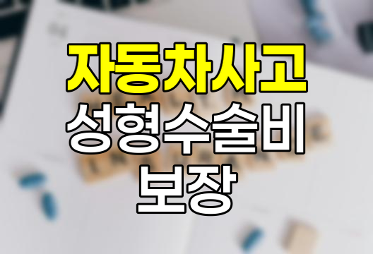 자동차사고 성형수술비 보장 핵심
