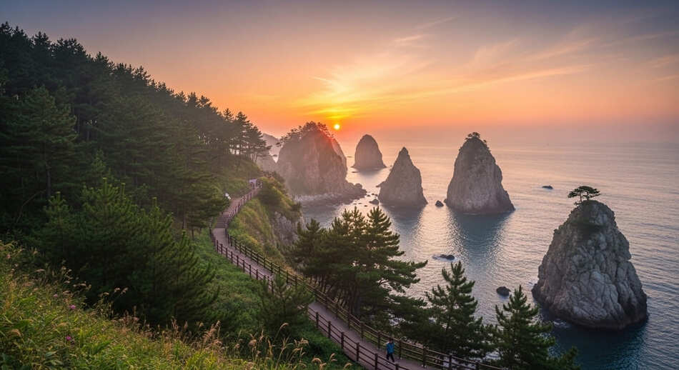 울산 대왕암공원에서 감상하는 장엄한 일출 여행기