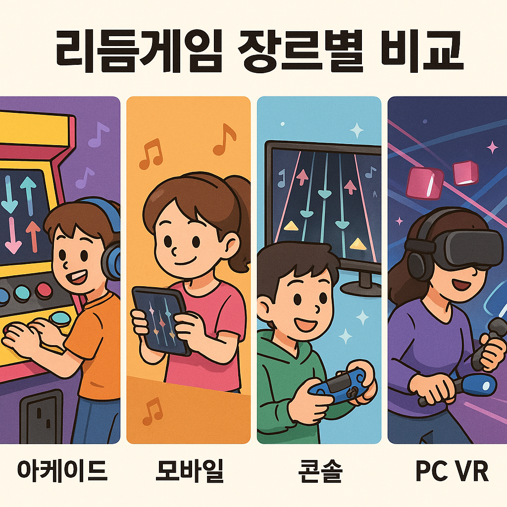 리듬게임 장르별 비교 (터치, 버튼, 모션)