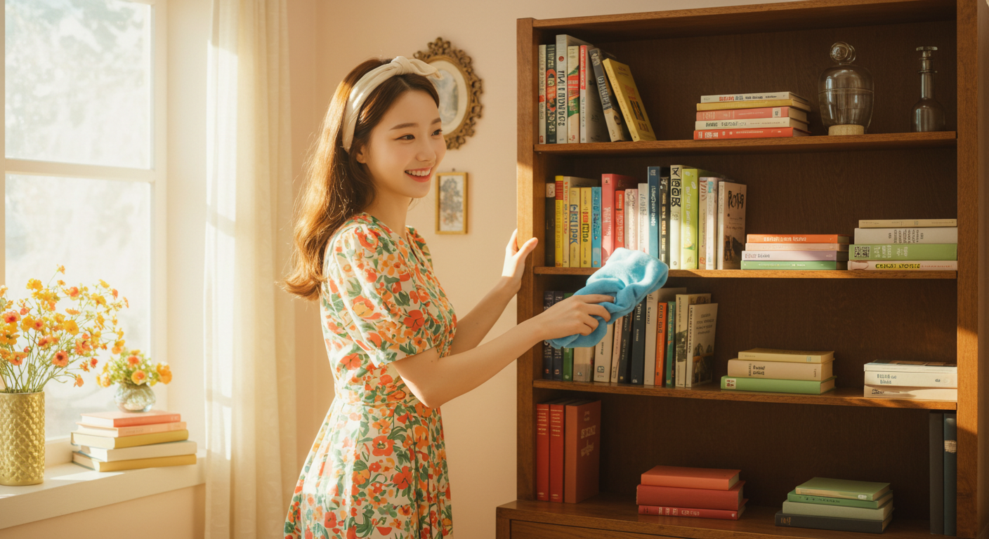 집안일을 하고 있는 사람