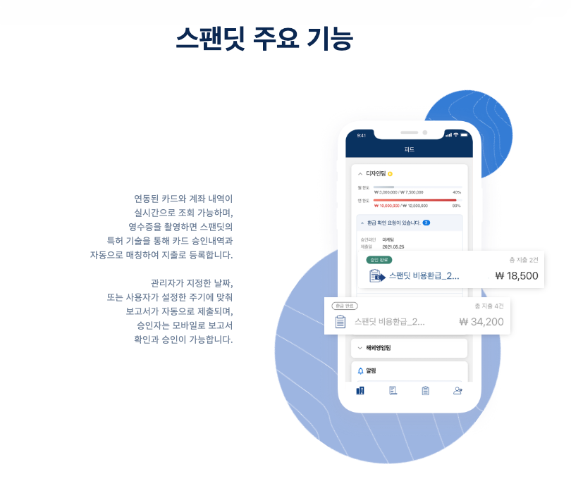 스팬딧, 스타트업, 경비 지출, 주요 기능
