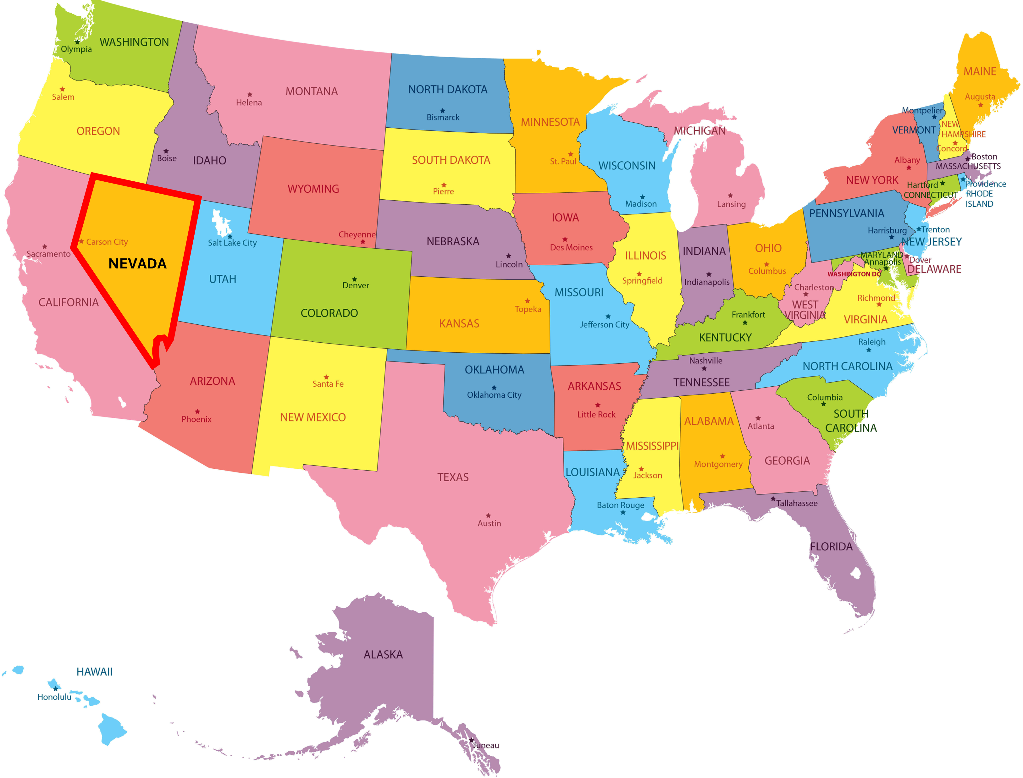 미국내 네바다주 위치