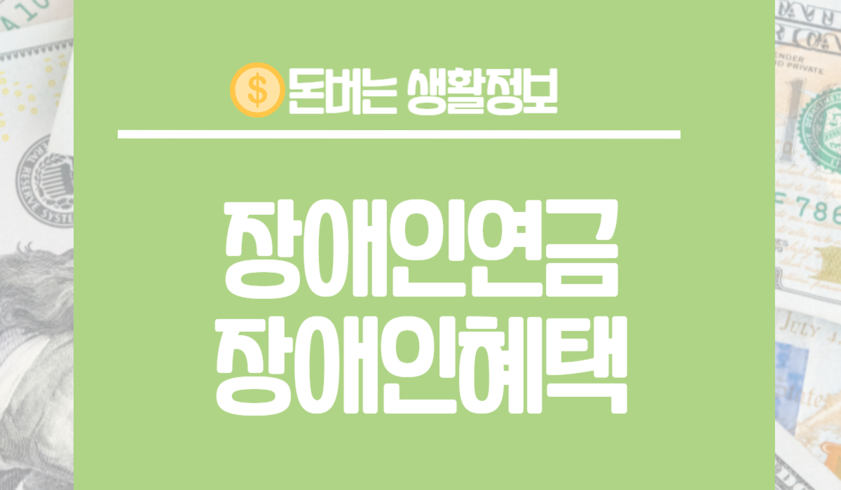 장애인연금 혜택