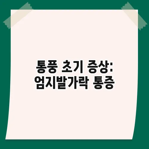 통풍 초기 증상: 엄지발가락 통증, 자가진단 및 대처법