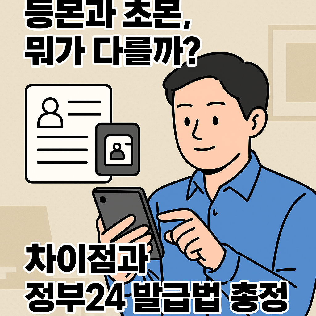 주민등록등본 과 초본 차이